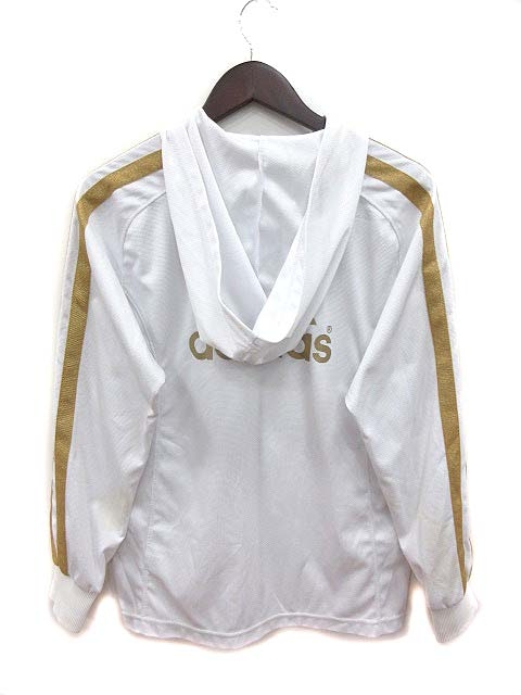 アディダス Adidas スポーツウェア ジャケット ジャージ 長袖 フード付 ロゴ プリント 3ストライプ S 白 ホワイト Kb メンズ 195 ベクトルパーク
