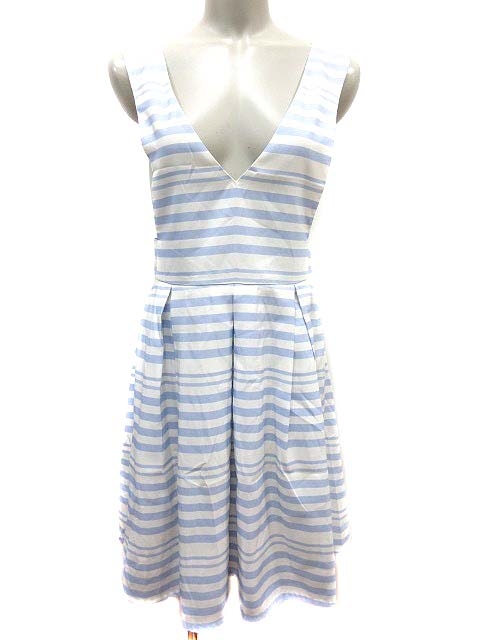 ワンアフター アナザー ナイスクラップ One After Another Nice Claup ワンピース ジャンパースカート ひざ丈 ストライプ 白 ホワイト 青 ブルー Yk レディース 195 ベクトルパーク