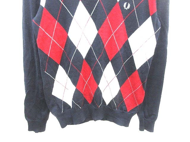 フレッドペリー FRED PERRY ニット セーター Vネック アーガイル 