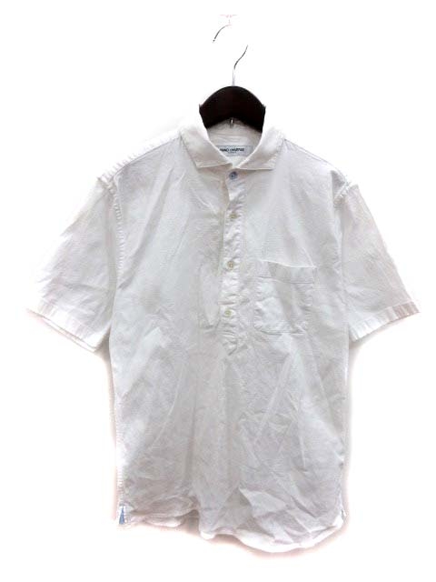 ナノユニバース Nano Universe シャツ 半袖 L 白 ホワイト Yi メンズ