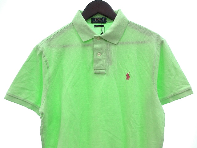 ポロ ラルフローレン POLO RALPH LAUREN ポロシャツ 半袖 鹿の子 L 黄 