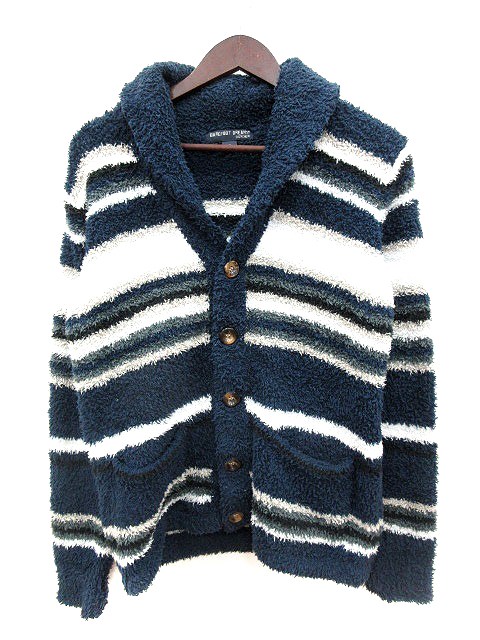 ベアフットドリームス Barefoot Dreams カーディガン ボーダー ボア S 紺 ネイビー Mn メンズ 195 ベクトルパーク