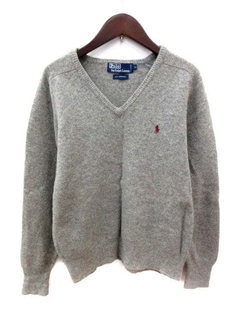 ポロ バイ ラルフローレン Polo By Ralph Lauren ニット セーター 長袖 Vネック ウール L グレー Yi メンズ 195 ベクトルパーク