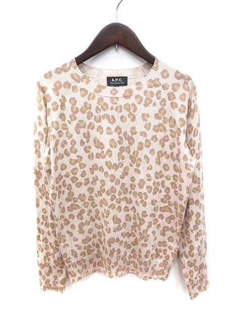 アーペーセー A.P.C. ニット カットソー 長袖 絹 シルク ヒョウ柄 