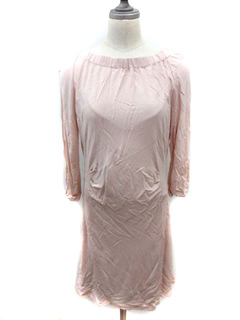 マックス コー Max Co ひざ丈ワンピース 長袖 L ピンク Yi レディース 195 ベクトルパーク