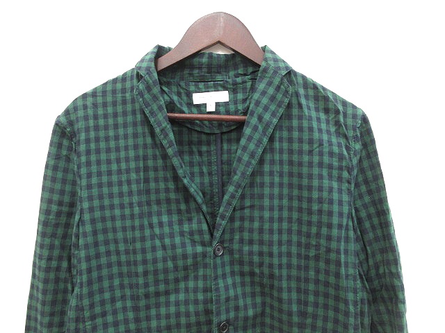 B Y ユナイテッドアローズ Beauty Youth ビューティー ユース スプリンコート チェスター シャツ 長袖 チェック S 緑 グリーン 紺 ネイビー Ct メンズ 195 ベクトルパーク