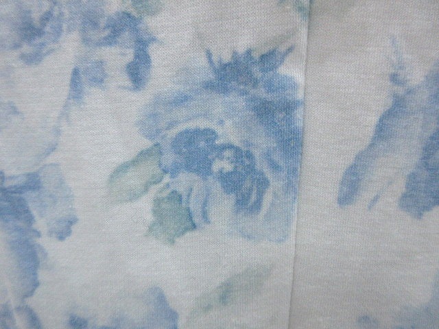 ミッシュマッシュ Misch Masch ワンピース ミニ 七分袖 カットソー 花柄 38 白 ホワイト 水色 ライトブルー Ct レディース 195 ベクトルパーク