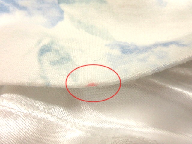 ミッシュマッシュ Misch Masch ワンピース ミニ 七分袖 カットソー 花柄 38 白 ホワイト 水色 ライトブルー Ct レディース 195 ベクトルパーク