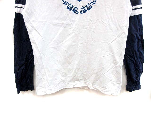 オニツカタイガー Onitsuka Tiger カットソー Tシャツ 長袖 ラグランスリーブ 切替 プリント M 白 ホワイト /KB メンズ オニツカタイガー Onitsuka Tiger カットソー Tシャツ 長袖 ラグランスリーブ 切替 プリント M 白 ホワイト /KB メンズ