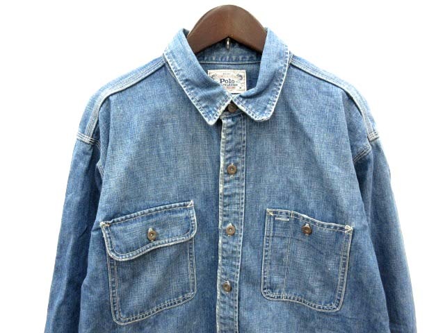 ポロ ラルフローレン POLO RALPH LAUREN デニムシャツ 長袖 ダメージ