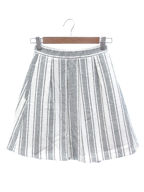 未使用品 ココディール Coco Deal Luxe プリーツスカート ミニ ストライプ 1 グレー 白 ホワイト Au レディース 195 ベクトルパーク
