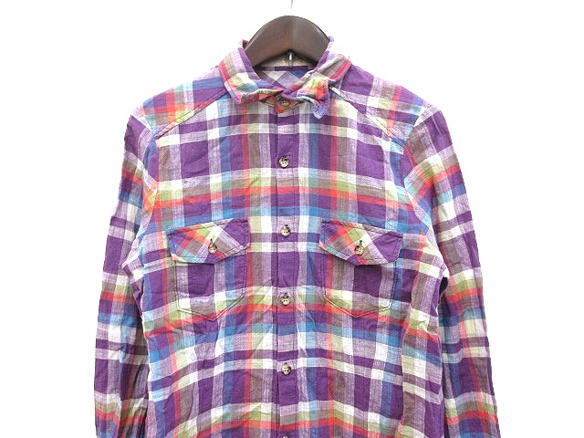 パンセ Pense E シャツ 長袖 チェック 36 紫 パープル Ct レディース 195 ベクトルパーク