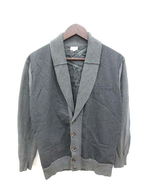 ポールスミス Paul Smith ショールカラージャケット 切替 ニット M グレー Kb メンズ 195 ベクトルパーク