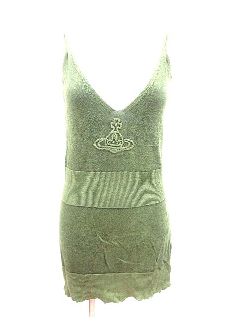 ヴィヴィアンウエストウッドレッドレーベル Vivienne Westwood Red Label キャミワンピース ニット ミニ 2 緑 グリーン Yk レディース 195 ベクトルパーク