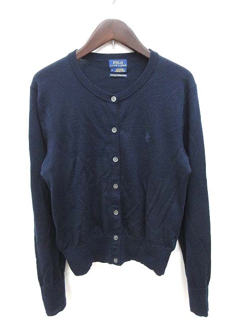 ポロ ラルフローレン Polo Ralph Lauren ニットカーディガン 長袖 ウール M 紺 ネイビー Kb レディース 195 ベクトルパーク