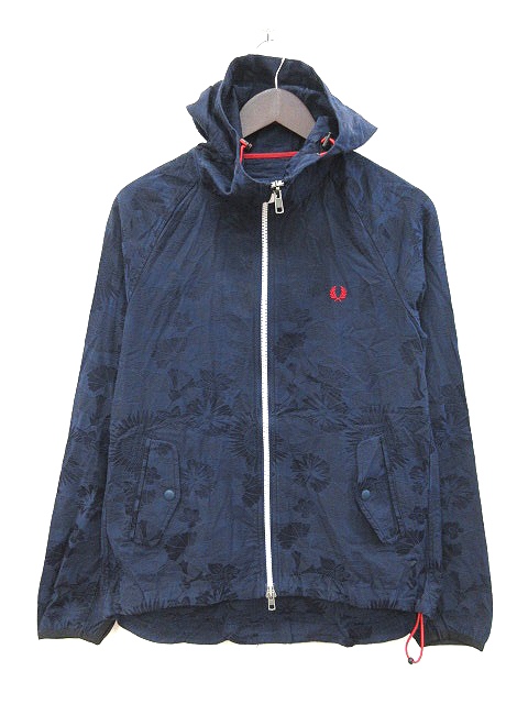 フレッドペリー Fred Perry パーカー ジップアップ 長袖 花柄 M 紺 ネイビー Ct メンズ 195 ベクトルパーク