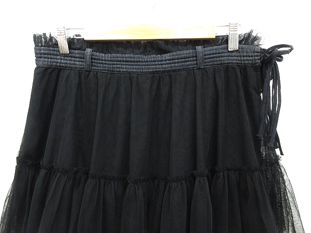 ディーゼル DIESEL チュールスカート フレア ミニ 黒 ブラック /ST 