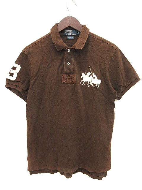 美品1回着用のみPolo Ralph Laurenブラウンベージュ半袖トレーナー ポロ バイ ラルフローレン Polo by Ralph Lauren ポロシャツ