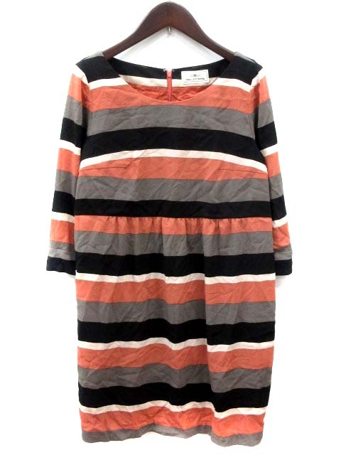 グレースコンチネンタル Grace Continental ひざ丈ワンピース 七分袖 ボーダー 36 マルチカラー Yi レディース 195 ベクトルパーク