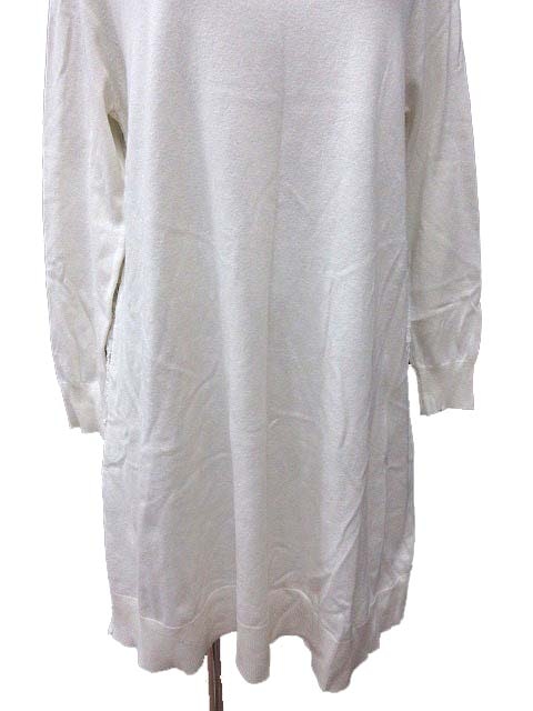 ブロードゥリー コー Broderie Co ナノユニバース ニットワンピース フレア ひざ丈 レース 長袖 F 白 ホワイト Yk レディース 195 ベクトルパーク