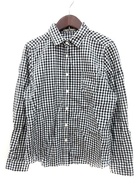 オリーブデオリーブ Olive Des Olive シャツ ギンガムチェック 長袖 M 白 ホワイト 黒 ブラック Mn レディース 195 ベクトルパーク