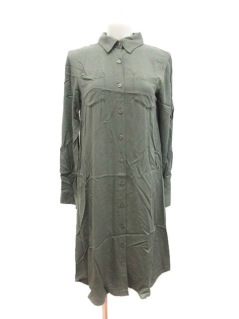 ブラウニー Browny シャツワンピース ロング 長袖 F 緑 カーキ Kb レディース 195 ベクトルパーク