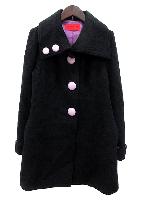 ビーラディエンス Be Radiance コート ウール アンゴラ混 総裏地 黒 ブラック ピンク Ms レディース 195 ベクトルパーク