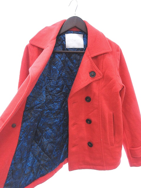 ダブル Dowbl ピーコート Pコート 総裏地 42 赤 レッド Ct メンズ 195 ベクトルパーク