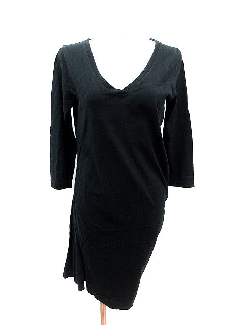 スタニングルアー Stunning Lure Tシャツワンピース ミニ Vネック 変形デザイン 七分袖 F 黒 ブラック Au レディース 195 ベクトルパーク