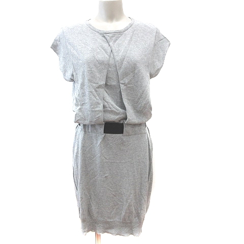 フィルデフェール Fil De Fer タイトワンピース ひざ丈 ニット フレンチスリーブ ウエストマーク F グレー Ct レディース 195 ベクトルパーク