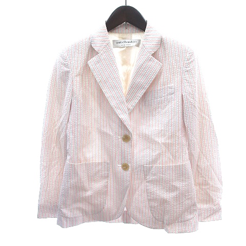ユナイテッドバンブー United Bamboo テーラードジャケット 背抜き ストライプ 2 ピンク 水色 Au レディース 195 ベクトルパーク