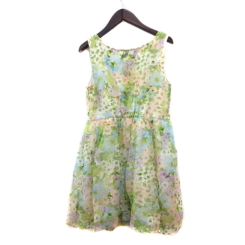 リランドチュール Rirandture ワンピース ミニ 花柄 ノースリーブ シフォン 1 黄緑 ライトグリーン Mn レディース 195 ベクトルパーク