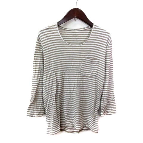 ステュディオス Studious カットソー Tシャツ 七分袖 ボーダー 0 ベージュ Yi メンズ 195 ベクトルパーク