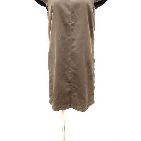 ザラ ベーシック Zara Basic ワンピース ミニ ボートネック フェイクスエード フレンチスリーブ M 茶 ブラウン Au レディース 195 ベクトルパーク