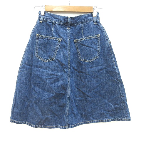 マウジー Moussy Denim デニムスカート 台形 フレア ひざ丈 0 青 ブルー Ct レディース 195 ベクトルパーク