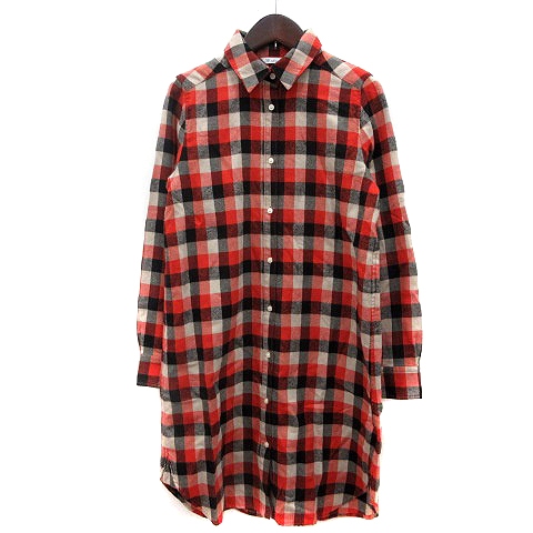 テチチ Te Chichi シャツワンピース ミニ チェック 長袖 M 赤 レッド Mn レディース 195 ベクトルパーク