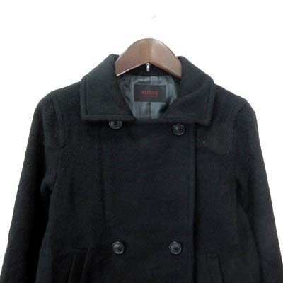 ロッソ Rosso アーバンリサーチ Pコート ピーコート ダブル 総裏地 ウール F 黒 ブラック Yi レディース 195 ベクトルパーク
