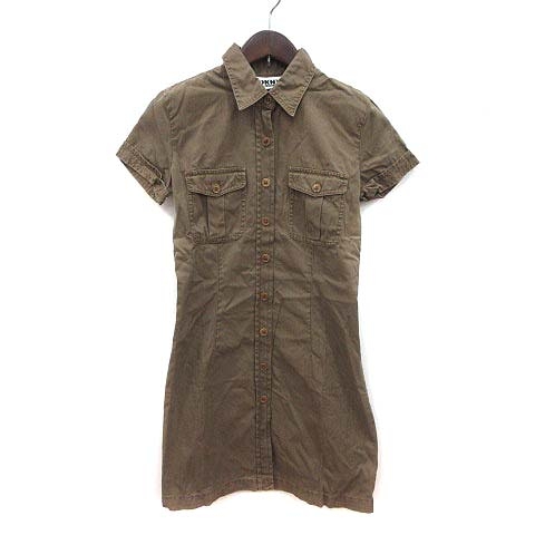 ダナキャランニューヨーク Dkny シャツワンピース ミニ 半袖 2 ベージュ Kb レディース 195 ベクトルパーク