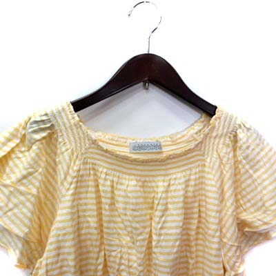 ローズバッドカップルズ Rose Bud Couples シャツ ブラウス 半袖 ボーダー F 黄色 イエロー Yi レディース 195 ベクトルパーク