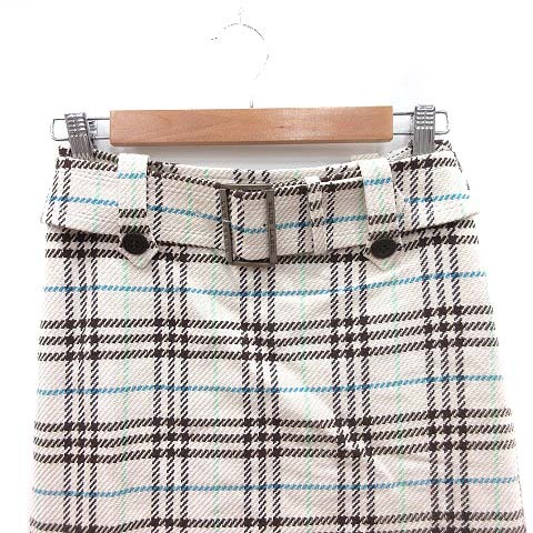 バーバリーブルーレーベル Burberry Blue Label タイトスカート ミニ チェック ベルト付 36 ライトベージュ Kb レディース 195 ベクトルパーク