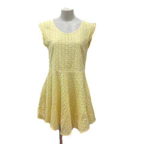 アナザーエディション Another Edition アローズ ワンピース ひざ丈 フレンチスリーブ 刺繍 総柄 黄 イエロー Kb レディース 195 ベクトルパーク アナザーエディション Another Edition アローズ ワンピース ひざ丈 フレンチスリーブ 刺繍 総柄 黄 イエロー Kb レディース 195 ベクトルパーク