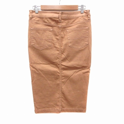 ナノユニバース Nano Universe タイトスカート ミモレ ロング ストレッチデニム 38 茶 ライトブラウン Ct レディース 195 ベクトルパーク