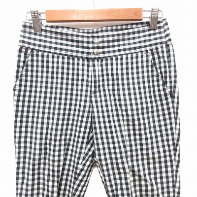 マカフィー Macphee トゥモローランド パンツ ロング ギンガムチェック 34 黒 ブラック 白 ホワイト Ct レディース 195 902005220169 ベクトルパーク
