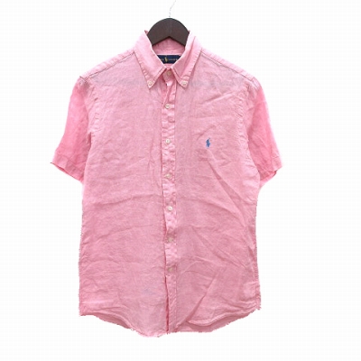 ラルフローレン Ralph Lauren シャツ 半袖 ボタンダウン 麻 リネン S ピンク Ct メンズ 195 ベクトルパーク