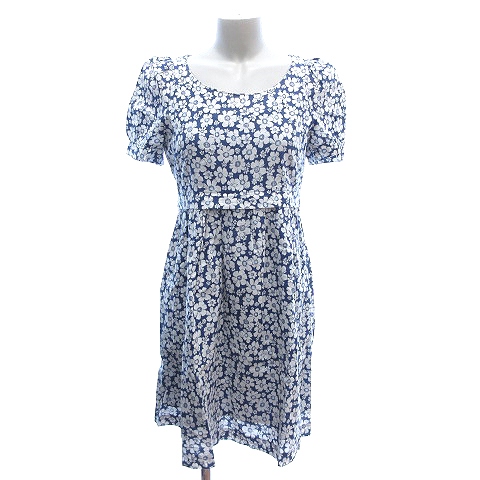 トランテアン ソン ドゥ モード 31 Sons De Mode フレアワンピース ミニ 花柄 半袖 36 紺 ネイビー 白 ホワイト Au レディース 195 ベクトルパーク