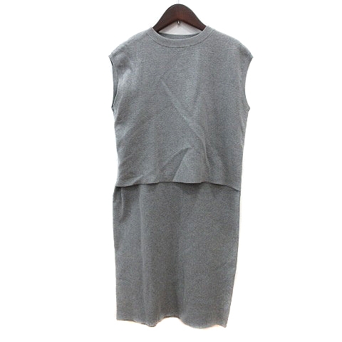 プラステ Plst ワンピース ニット ひざ丈 ノースリーブ M グレー Mn レディース 195 ベクトルパーク