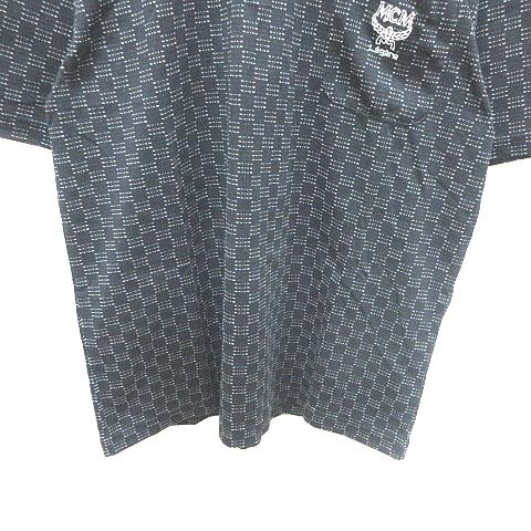 エムシーエム MCM Legere ポロシャツ カットソー 総柄 半袖 M 黒 
