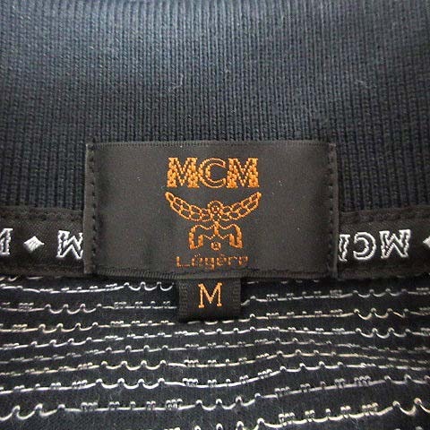 エムシーエム MCM Legere ポロシャツ カットソー 総柄 半袖 M 黒 