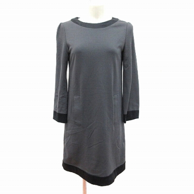 イランイラン Ylang Ylang ワンピース ひざ丈 長袖 切替 サテン チャコールグレー Ct レディース 195 ベクトルパーク