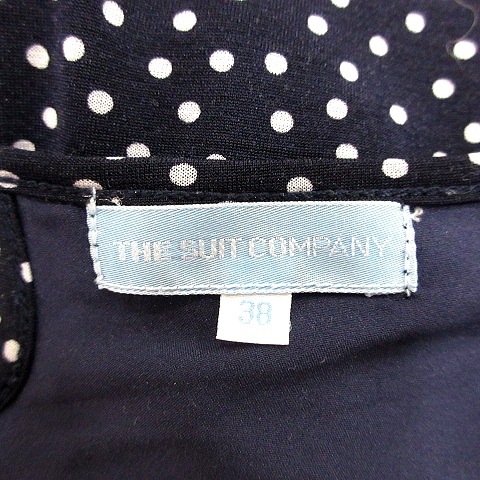 ザ スーツカンパニー The Suit Company ボウタイブラウス シャツ カットソー Uネック 半袖 水玉 ドット 38 紺 ネイビー St レディース 195 ベクトルパーク
